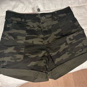 Sanctuary Olive Camo Women's Cargo Shorts
